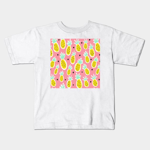 Pineapple Party Kids T-Shirt by ellolovey